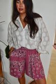 Ole Bubble Cotton Bandana Shorts Indian Pink